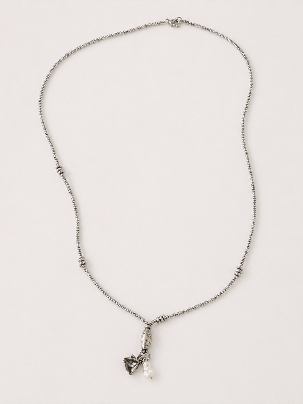 J. Jill Silver Tone Shell & Pearl Pendant Necklace 18” Necklace